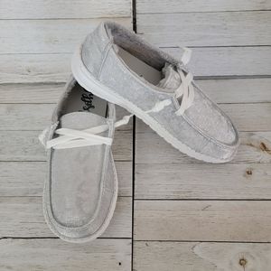 GYPSY JAZZ- DIAMOND SILVER METALLIC SLIP ON SNEAKERS